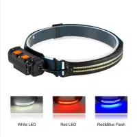 Налобный фонарь Bailong BL-W691-2COB, Красный, Белый+RGB, Motion Sensor, Li-Ion аккум.,Type-C, 8668 - 2