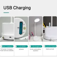 Настольная LED лампа аккумуляторная TAIGEXIN TGX-L22, ночник, ячейка для ручек - 2