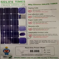 Солнечная панель SOLAR PANEL RB-SL60/ 72,5х74см/ индикация V и A / верх стекло, рамка алюминий - 2