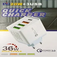 СЗУ Сетевое Зарядное Устройство USB x 1  PD x 1 TZ40 3USB +PD 36W - 1