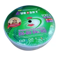 Коаксиальный кабель EUROSKY RG-6U 64% 100м 75Ohm, / белый / антенный/ телевизионный - 1