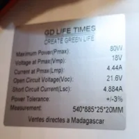 Солнечная панель SOLAR PANEL RB-SL80/ 88,5х54см/ индикация V и A / верх стекло, 80W - 2