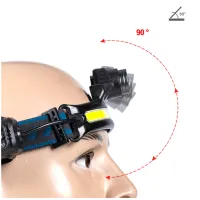 Налобный фонарь Bailong BL-W678-1-P50+COB, сенсор, Li-Ion аккум. ЗУ Type-C - 4