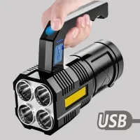 Ручной фонарь X502, 4LED+COB, Li-Ion аккум., ЗУ microUSB - 2