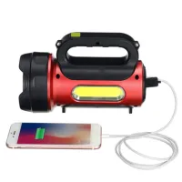 Ручной фонарь T93-LED+COB, Белый, Красный, powerbank, Li-Ion аккум., солн., батарея, ЗУmicroUSB, - 4