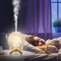 Ночник - увлажнитель воздуха Луна 3D Moon Lamp RGB, USB, 6727-2 - 2