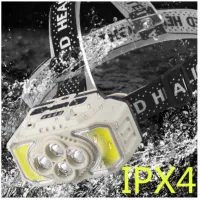 Налобный фонарь HX-815S-4XPE, 2COB, Белый, Красный, Motion Sensor, Waterproof, 1x18650, ЗУ Type-C, - 3