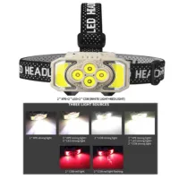 Налобный фонарь HX-815S-4XPE, 2COB, Белый, Красный, Motion Sensor, Waterproof, 1x18650, ЗУ Type-C, - 4