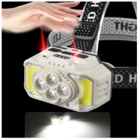 Налобный фонарь HX-815S-4XPE, 2COB, Белый, Красный, Motion Sensor, Waterproof, 1x18650, ЗУ Type-C, - 5