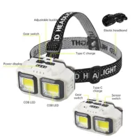 Налобный фонарь HX-816S-2COB PL-124, Белый, Красный, Motion Sensor, Waterproof, 1x18650, ЗУ Type-C - 5