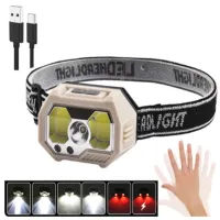 Налобный фонарь SH-S31-XPE+COB, Белый, Красный, Motion Sensor, встроенный аккумулятор, ЗУ Type-C - 1