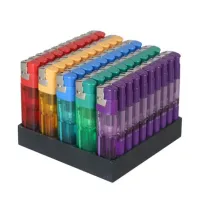 Зажигалка газовая карманная 721 прозрачная - 3