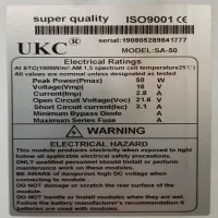 Солнечная панель SOLAR PANEL SA-50 / 2465/ 63*58*3/ индикация V и A / верх стекло, 18V 50W - 3