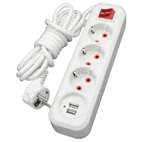 Удлинитель RLFR с заземлением 3 гнезда 10 метров + USB - 1