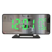 Часы электронные VST-888Y зелёный, температура, влажность USB - 4