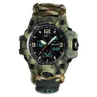 Часы наручные SKMEI 1155BCMGN, PARACORD, GREEN CAMO, Compass, термометр, свисток, кресало, 10460 - 3