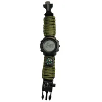 Часы наручные SKMEI 1213AG, PARACORD, ARMY GREEN BIG SIZE, Compass, термометр, кресало, 10464 - 3
