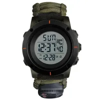 Часы наручные SKMEI 1213AG, PARACORD, ARMY GREEN BIG SIZE, Compass, термометр, кресало, 10464 - 1