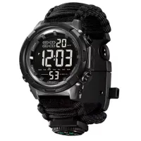 Часы наручные SKMEI 1845BK, PARACORD, BLACK, Compass, термометр, свисток, кресало, 10635 - 1
