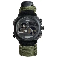 Часы наручные SKMEI 2202AG, PARACORD, ARMY GREEN, Compass, термометр, свисток, кресало, 10347 - 1