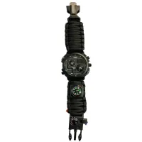 Часы наручные SKMEI 2202BK, PARACORD, BLACK, Compass, термометр, свисток, кресало, 10348 - 4