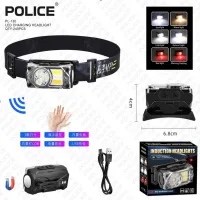 Налобный фонарь Police PL-130, белый+желтый+красный, сенсор, аккум, магнит, Type-C - 2