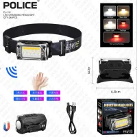 Налобный фонарь Police PL-131, белый+желтый+красный, сенсор, аккум, магнит, Type-C - 2