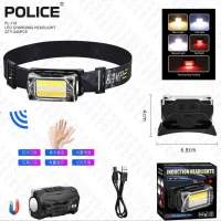 Налобный фонарь Police PL-116, белый+желтый+красный, сенсор, аккум, магнит, Type-C - 2