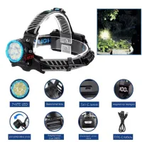 Налобный фонарь Police PL-174, 2х18650 аккум, 7хXTE LED, индикатор заряда, Type-C - 2