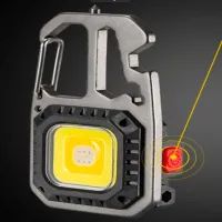 Фонарь для кемпинга PL412, W5138 COB, желтый, красный, type-c,индикатор, карабин, мультитул - 4