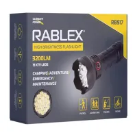 Ручной фонарь Rablex RB917, 19XTE, 1х18650 аккумулятор, Type-C, 3200LM - 3
