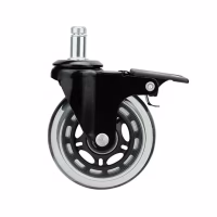 Ролик для кресла Аклас FI 11 бесшумный со стопором D-75, Прозрачный (00166280) - Image 1