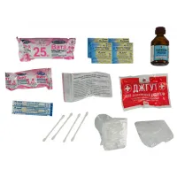 Автомобільна аптечка Poputchik згідно ТУ футляр пластиковий червоний 165х135х65 (02-003-П) - 2