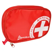 Автомобільна аптечка Poputchik згідно ТУ футляр м'який червоний 19х8х14 (02-006-М) - 3