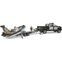 Спецтехніка Bruder Поліцейський пікап RAM 2500 з причепом, човном та фігурками (02507) - 2