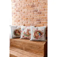 Наволочка Прованс гобеленова декоративна Зайчата в віночку Злагода 45х45 см (034254) - 3