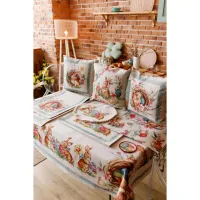 Наволочка Прованс гобеленова декоративна Зайчата в віночку Злагода 45х45 см (034254) - 4