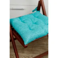 Подушка на стілець Прованс CHENILLA Бірюзова 40х40 (034857) - 2