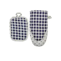 Кухонна прихватка Прованс Набір рукавиця 29х15 та прихватка 15х20 Синя клітинка (035696) - Зображення 1