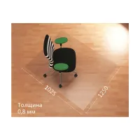 Килимок під крісло Аклас AironTrade 1250х1025х0.8 Прозорий (10027011) - 2