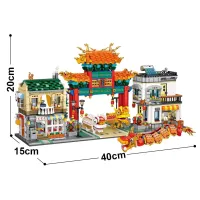 Конструктор LOZ mini Чайнатаун без фігурок (1030) - 2