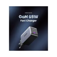 Зарядний пристрій Ugreen 3xUSB 65W GaN (2хUSB-C+USB-A) CD244 Grey (10335) - 2