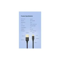 Дата кабель USB 2.0 AM to Mini 5P 1.0m US132 black Ugreen (10355) - Изображение 9