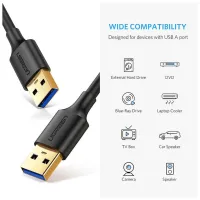 Дата кабель USB 3.0 AM/AM 0.5m US128 black Ugreen (10369) - 2