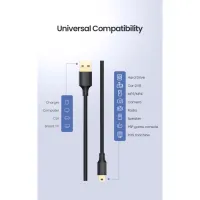 Дата кабель USB 2.0 AM to Mini 5P 1.5m US132 black Ugreen (10385) - 5