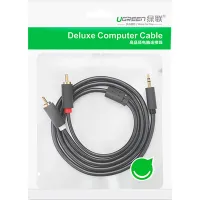 Кабель мультимедійний 3.5mm M to 2xRCA M 2.0m AV102 black Ugreen (10510) - Зображення 3