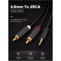 Кабель мультимедійний 3.5mm M to 2xRCA M 2.0m AV102 black Ugreen (10510) - Зображення 4