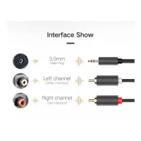 Кабель мультимедійний 3.5mm M to 2xRCA M 2.0m AV102 black Ugreen (10510) - Зображення 5