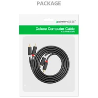 Кабель мультимедійний 2xRCA M to 2xRCA M 2.0m AV104 black UGREEN (10518) - 4