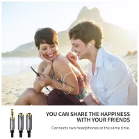 Кабель мультимедийный 3.5mm M to 2x3.5mm F 0.2m AV123 black Ugreen (10532) - Изображение 2